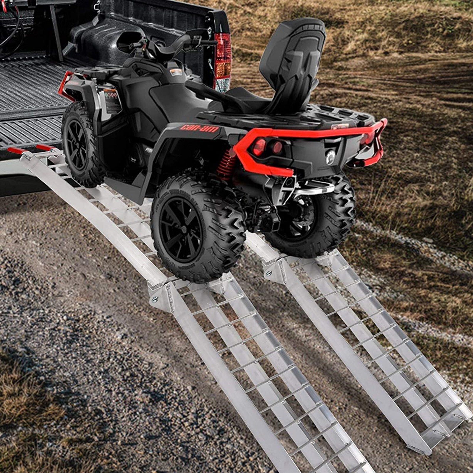 VILOBOS 7.5' Set of 2 Truck ATV Folding Aluminum Loading Ramps 1500 lbs Capacity