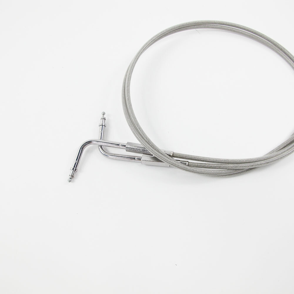 130cm 51.0" Chrome Throttle and Idle Cables for Harley Touring FLHX FLTRX