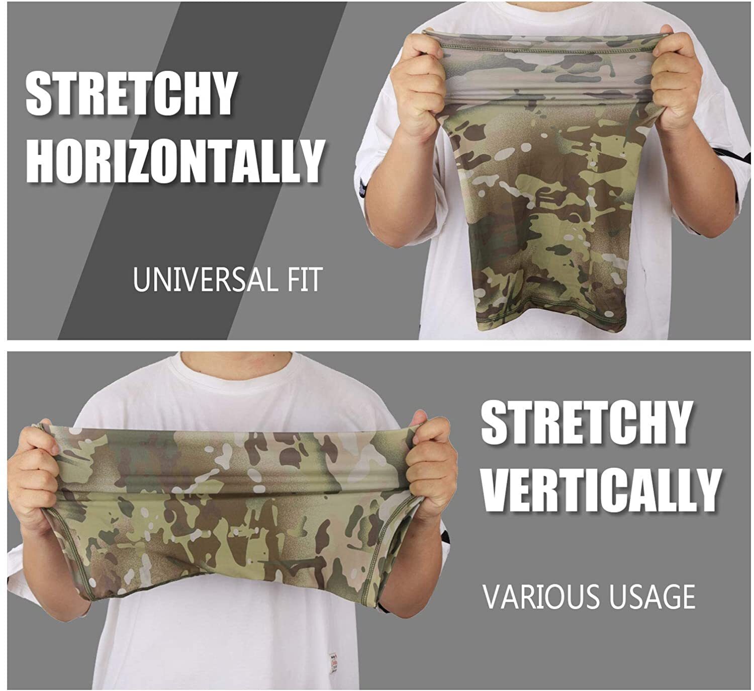 Tactical Camo Neck Gaiter Face Mask Scarf Breathable Bandana Cover Balaclava US