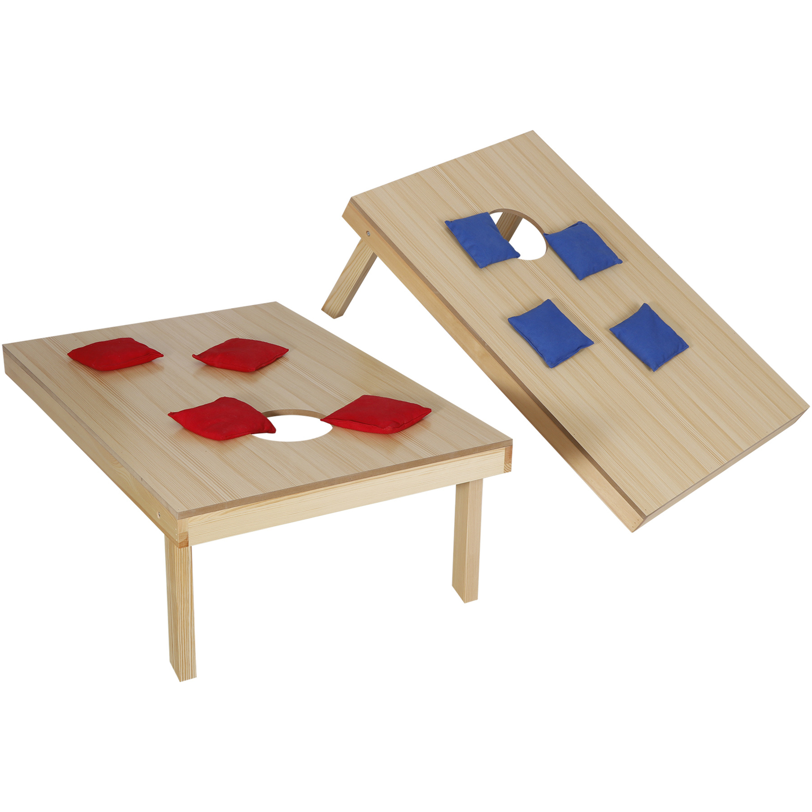 Cornhole Game Set 3x2FT Classic Size Wood Cornhole Boards 8 Bean Bags w/ Case