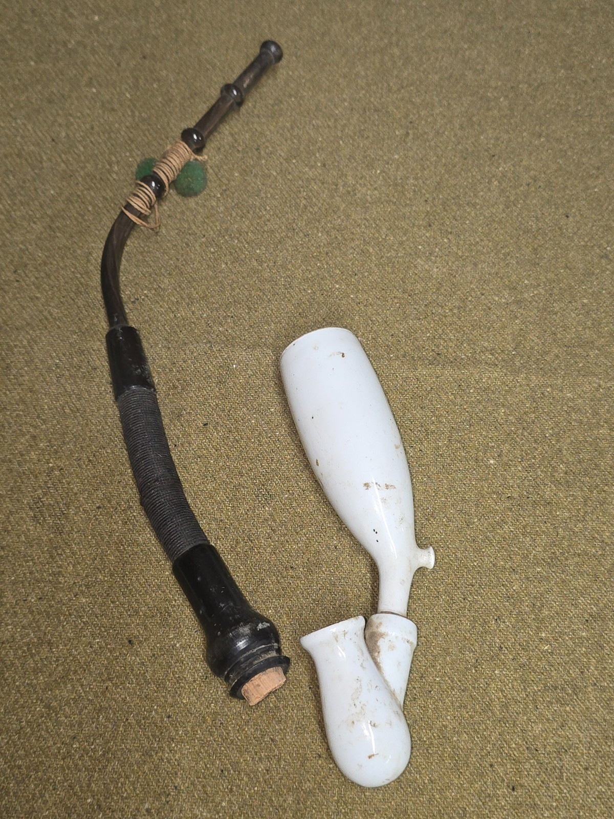 WWI Era German Porcelain Tobacco Pipe or 'Gesteckpfeife'