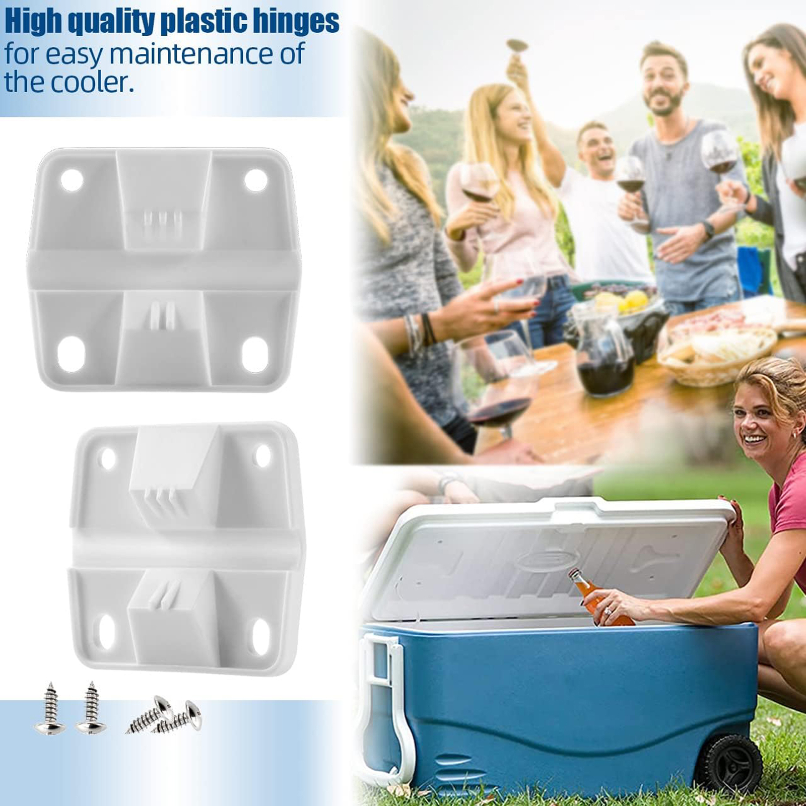 Cooler Plastic Hinges Kit Replacement for Coleman Coolers, Rubbermaid Cooler Par