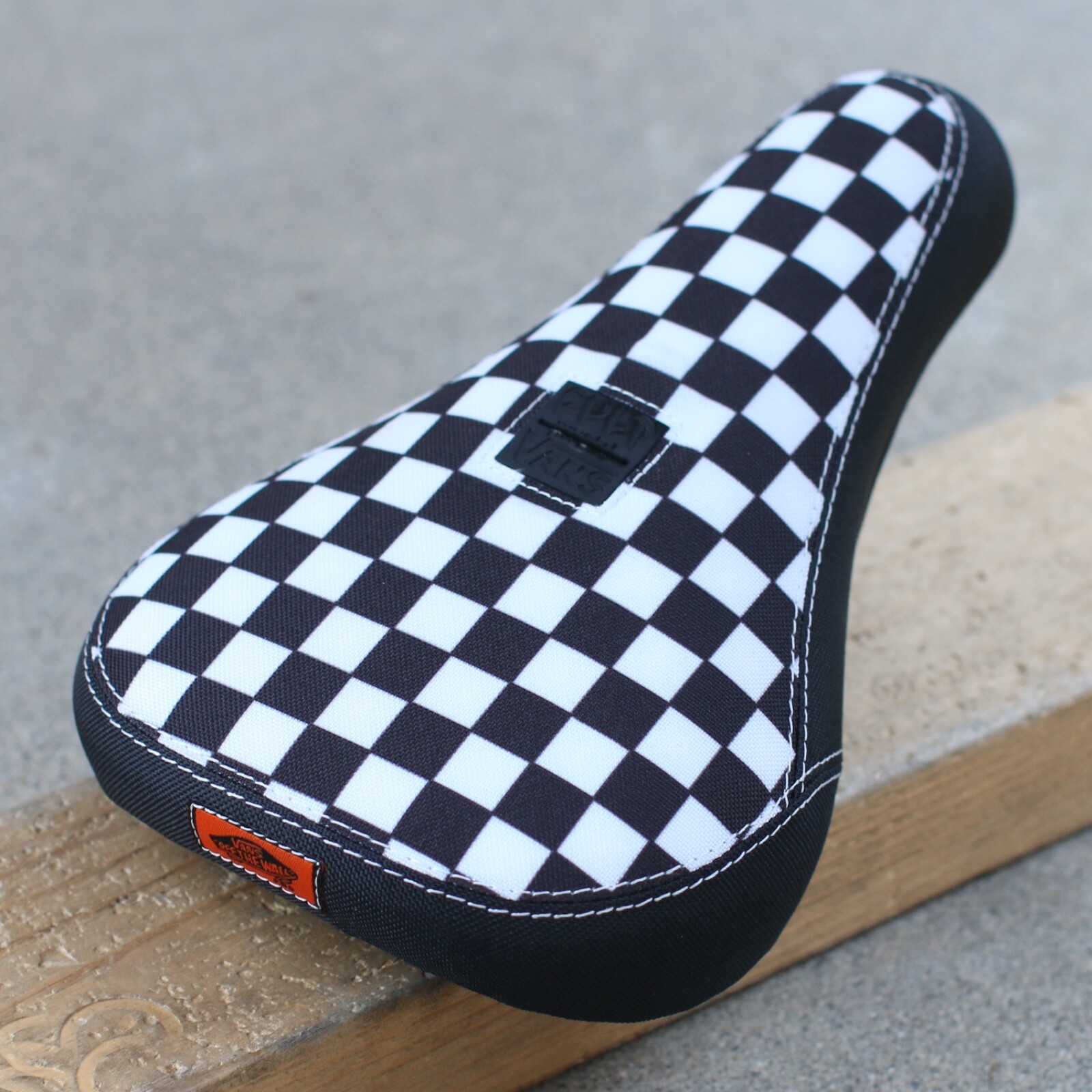 CULT BMX VANS SLIP ON PRO BICYCLE PIVOTAL SEAT BLACK CHECKERED w/ WHITE STITCH