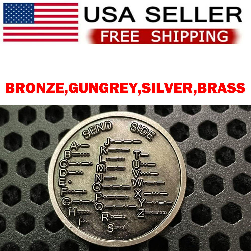 CW Morse Code Decoder Chart Medal Coin Morse Commemorative Coin Gift Prize NEW