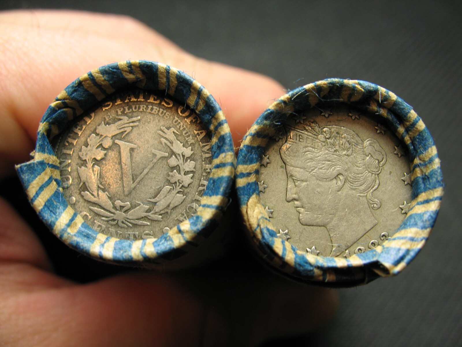 🔥 ONE SHOTGUN ROLL FULL OF 40 LIBERTY V NICKELS OLD U.S. COIN LOT 1883-1912 🔥