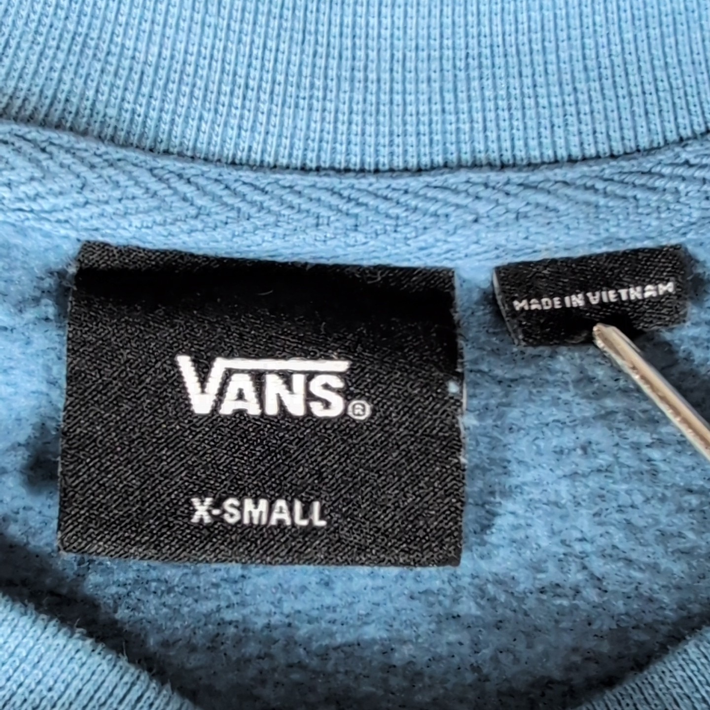 Vans Off The Wall Crew Neck Sweater Baby Blue Unisex - Small