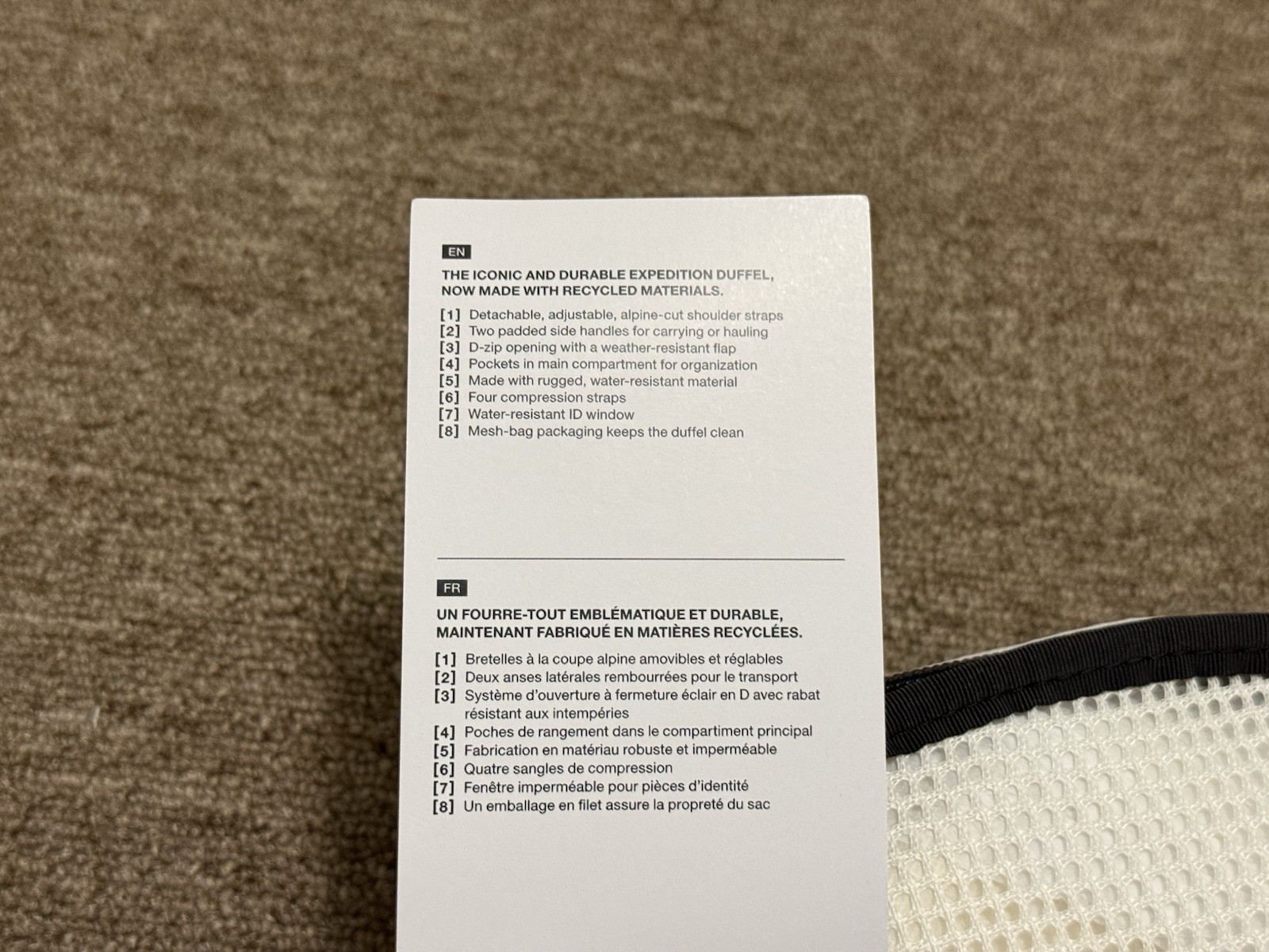 The North Face Base Camp Duffel 71L Bag - White Dune- Medium NWT