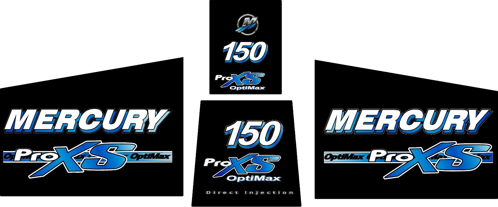 Mercury Optimax Pro XS 150 to 225 hp Decal Kit