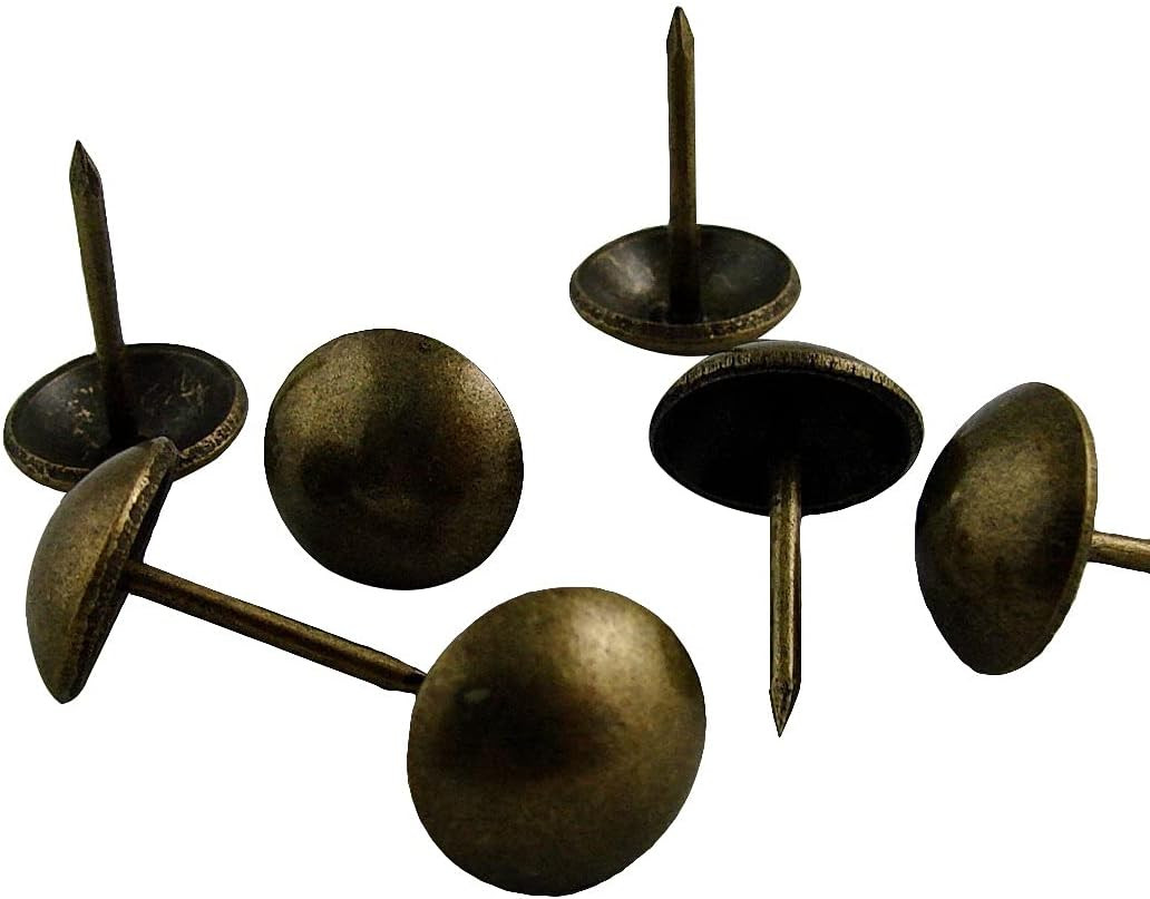 ® 500 PCS Heavy Duty Antique Brass Finish Upholstery Tacks, Sofa Nails, French N
