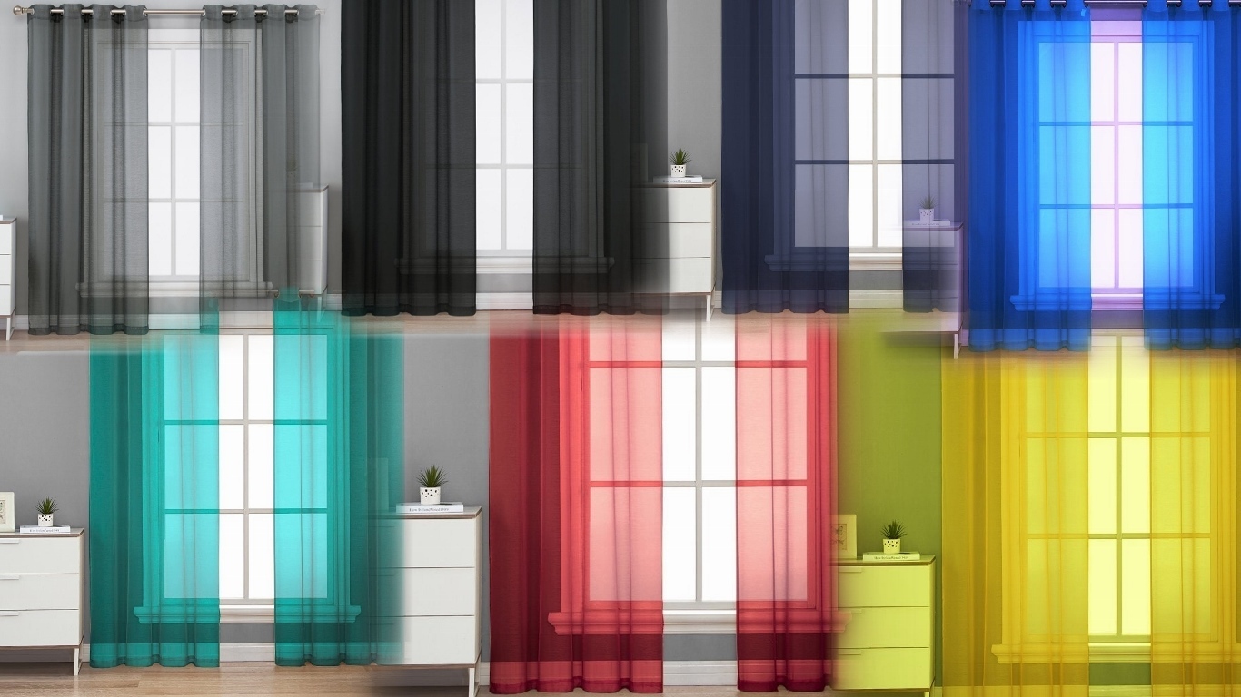 2PC GROMMET SOLID VOILE SHEER PANEL WINDOW CURTAIN TREATMENT DRAPE NEW DECOR