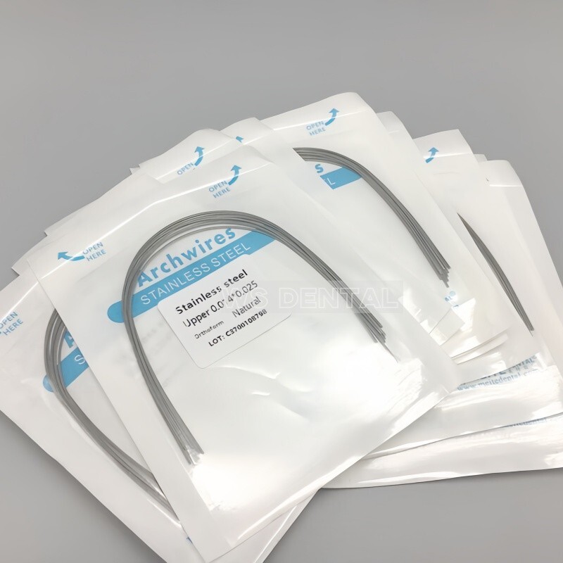 100Pc Ortho Dental Arch Wire S.S Natural Stainless Steel Wires Round Rectangular