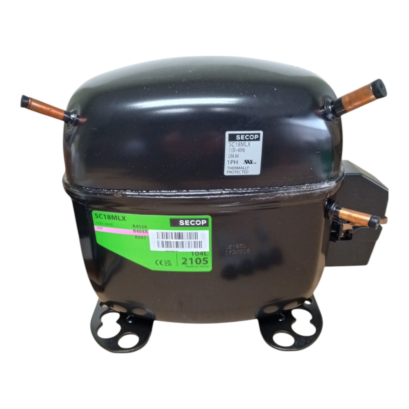 Secop SC18MLX R404a Hermetic Refrigeration Compressor 10880 BTU HBP 115V 1HP