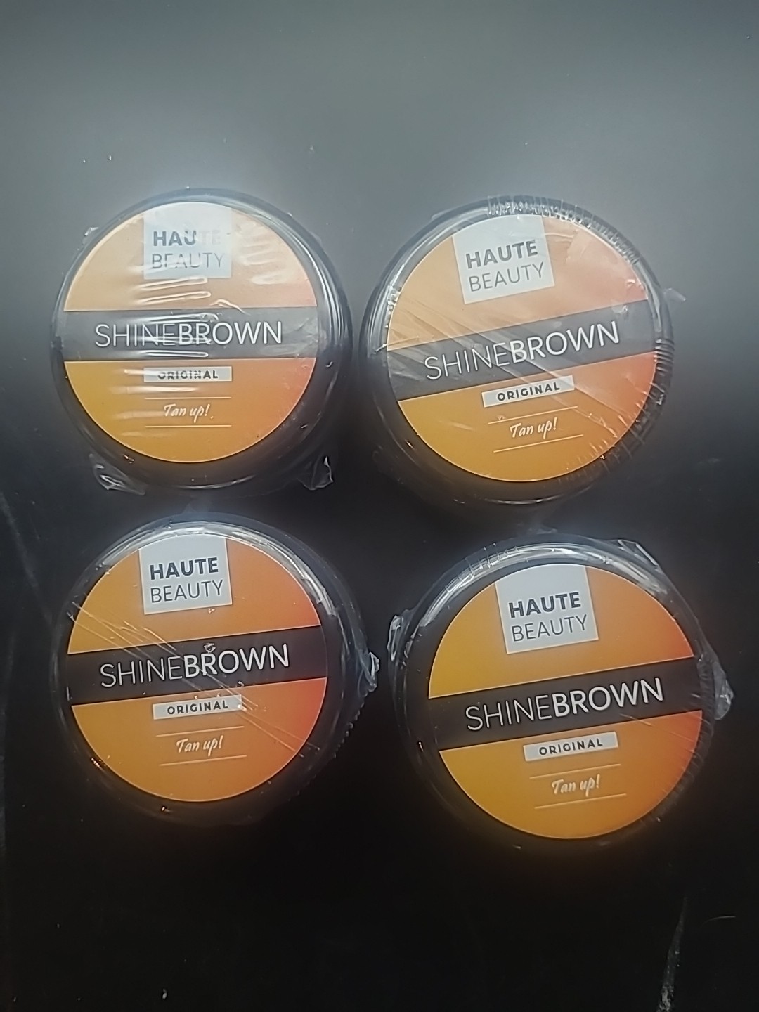 4 X Haute Beauty Shine Brown Original Tan Up Faster Tanning 4 Jars Exp 2027