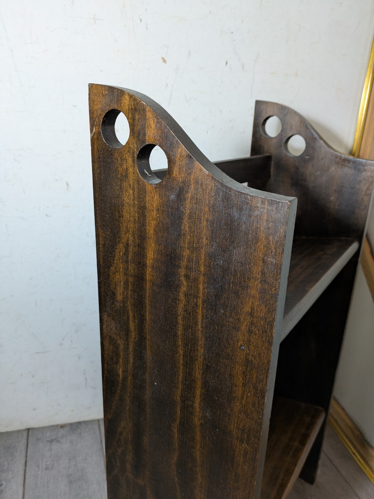 Vintage Mission Arts & Crafts Small Wood Bookcase Bookshelf 2-Tier Stand R87