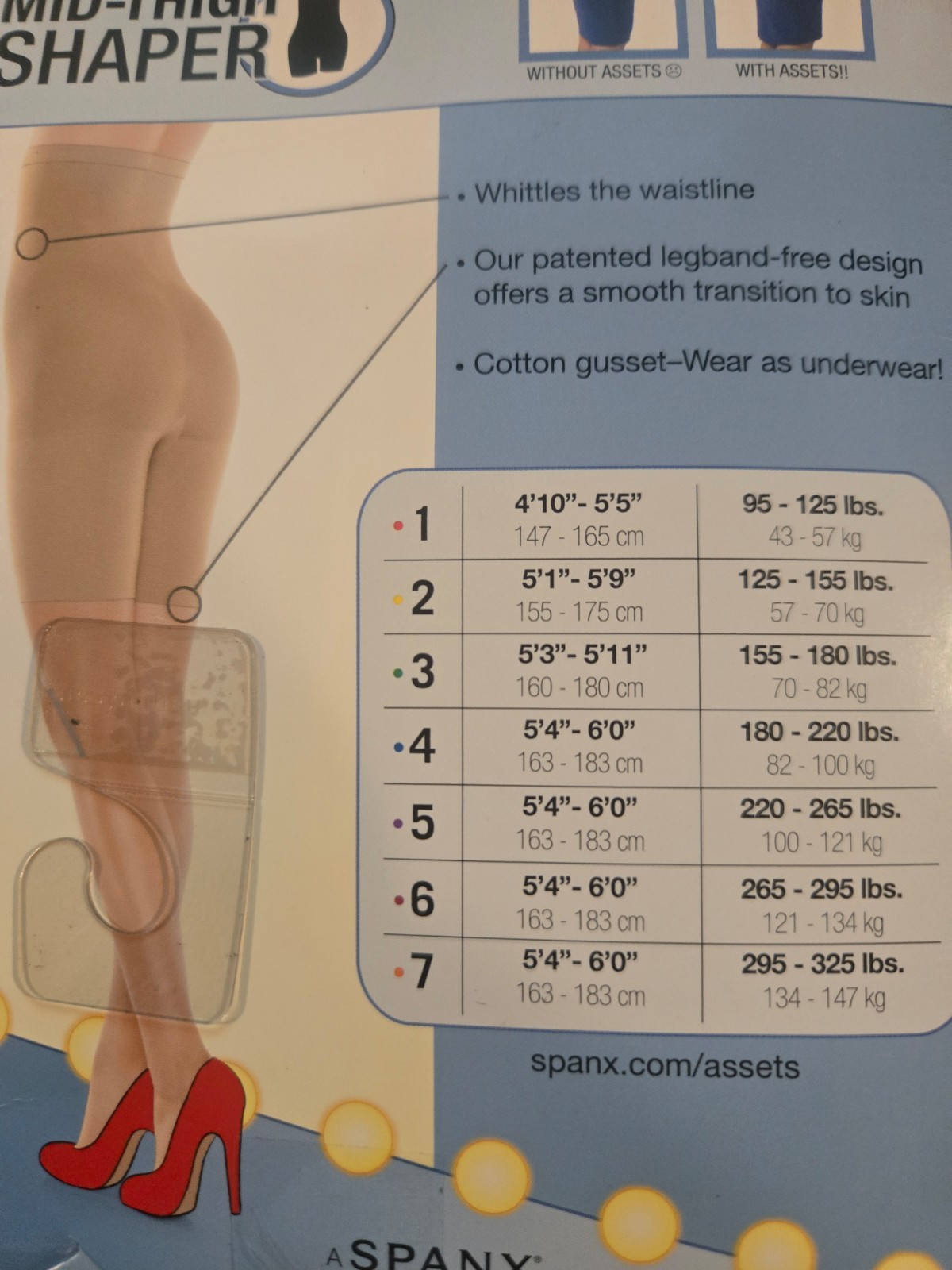 ASSETS by Sara Blakely SPANX High-Waist Mid-Thigh Shaper Size 2 Nude 166B