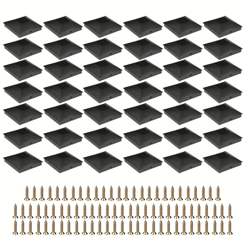 4x4 Post Caps Black(Actual 3.5" x 3.5") 6/12/24 Pack Fence Post Caps with Screws