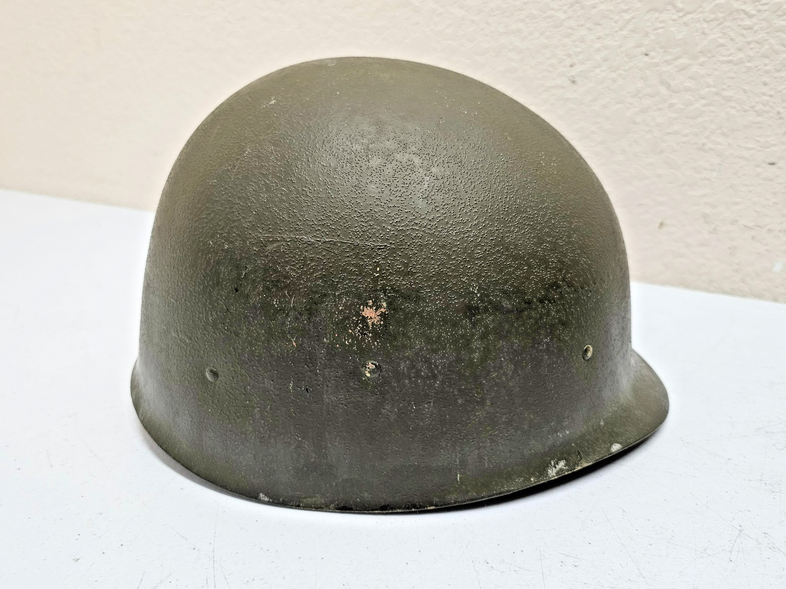 1950s US Army M1 Helmet w/ Green Metal Chinstrap & Liner