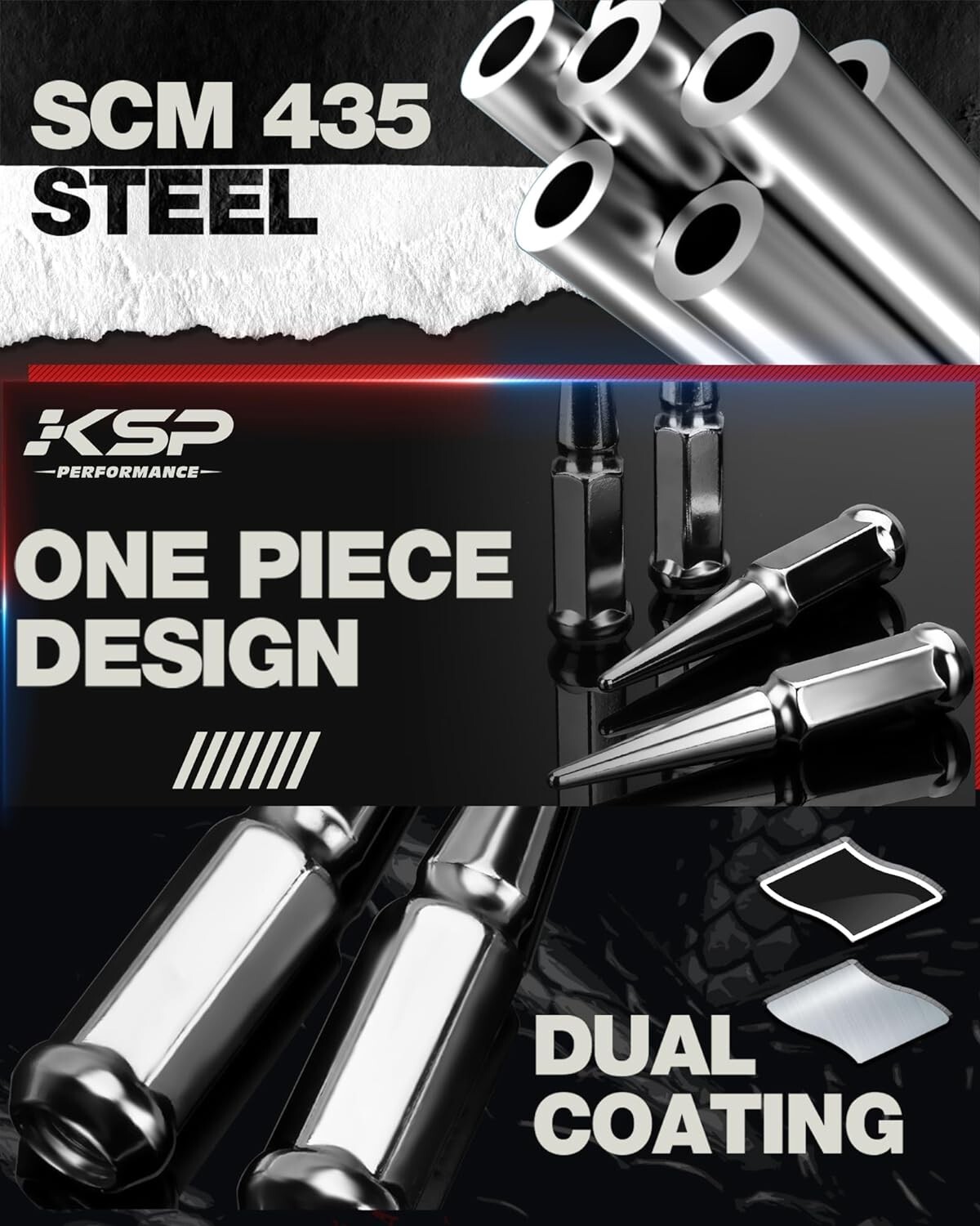 KSP 24pcs M14x1.5 Spike Lug Nuts for Silverado Sierra 1500 GMC Sierra 1500