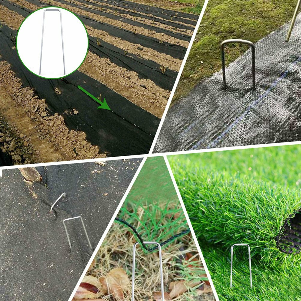 NEW 6 inch Landscape Sod Staples Sturdy Garden Stakes Weed Barrier Fabric Pins