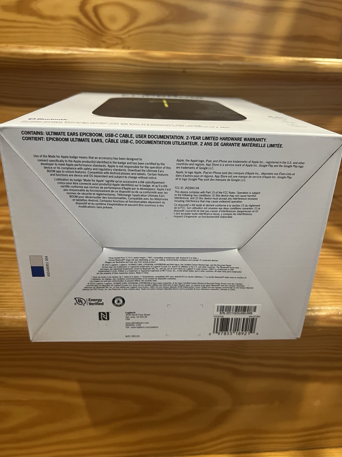 Ultimate Ears EPICBOOM Wireless Bluetooth Speaker - Charcoal Black - NEW