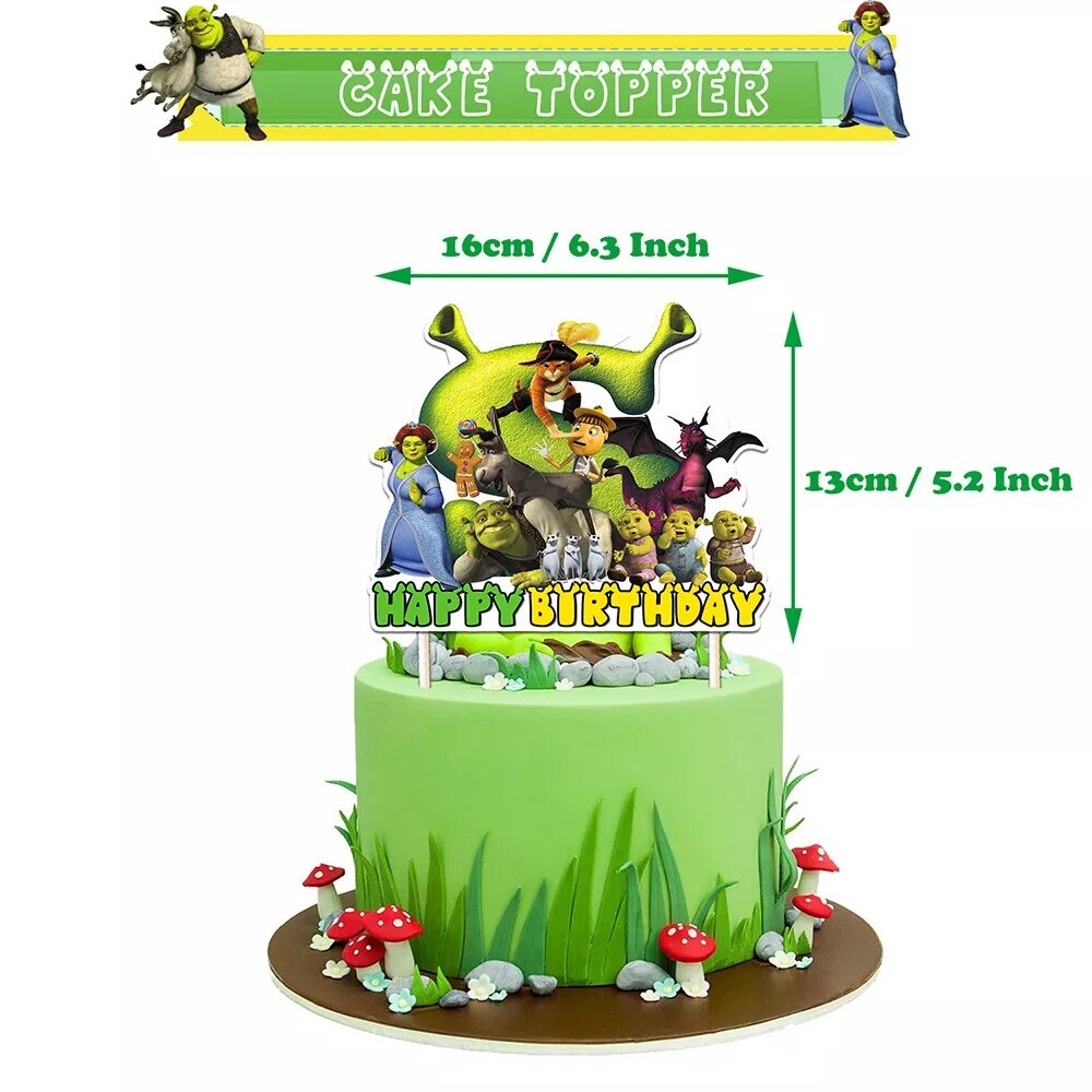 Shrek Theme Kids Birthday Party Decorations Set,Balloons Banner Cake Toppers NEW