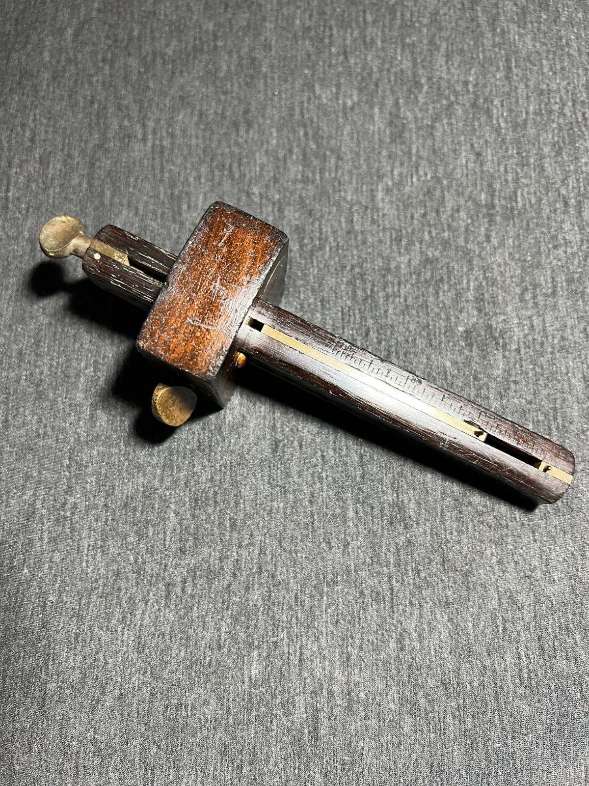 Antique Stanley No. 77 Mortise Gauge Rosewood and Brass