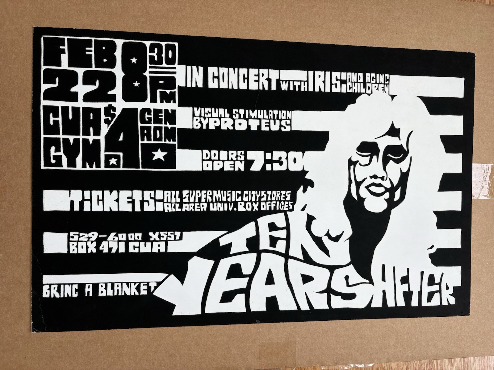 1971 Ten Years After CVA Cardboard Original First Print Concert Poster