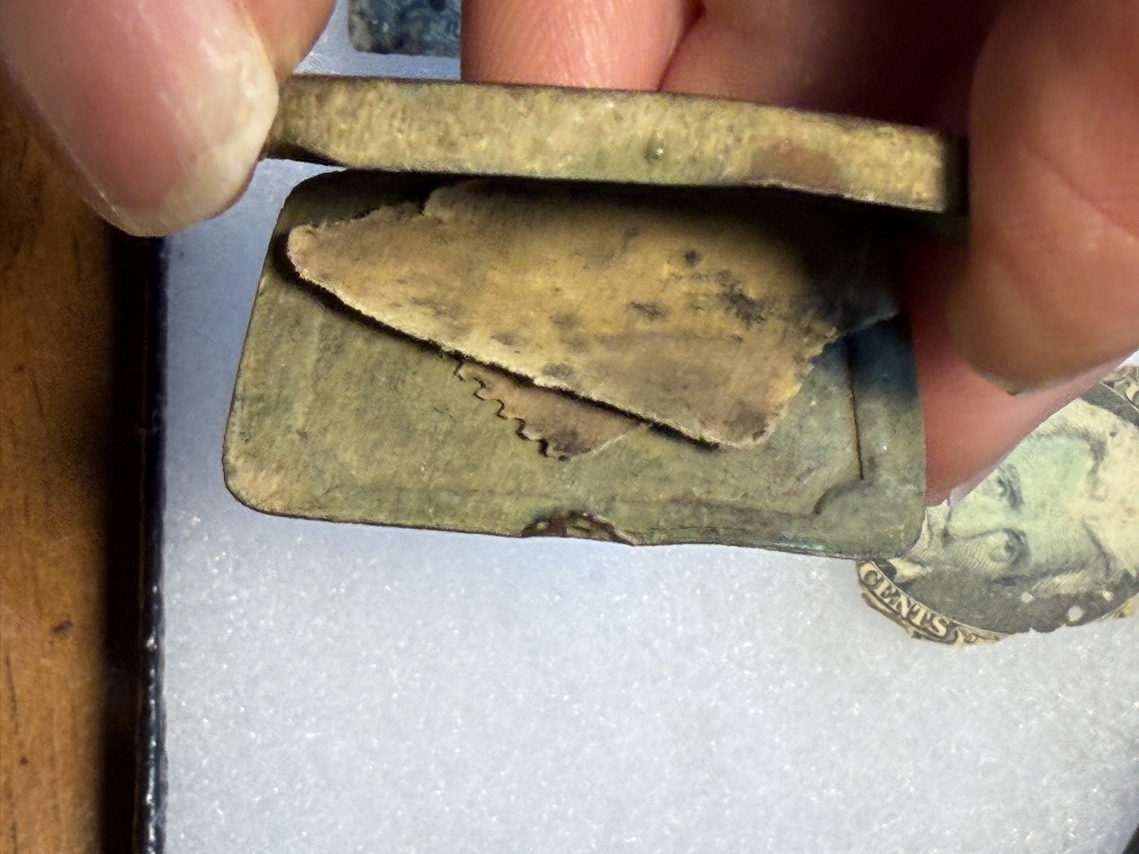 Rare Confederate Stamp Box w/ Stamps 1863 10c blue Scott & Green 2c - Richmond