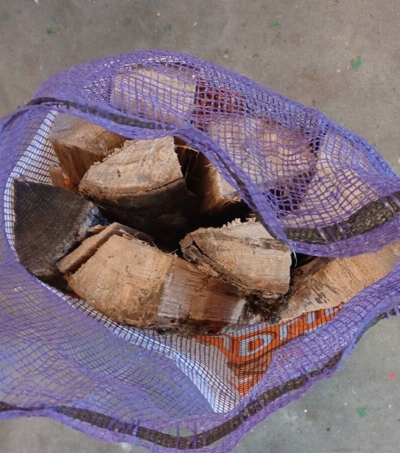 Yellow or Red Mesh Firewood Bags Purple Kindling Bags .75 or 1 Cubic Ft sizes