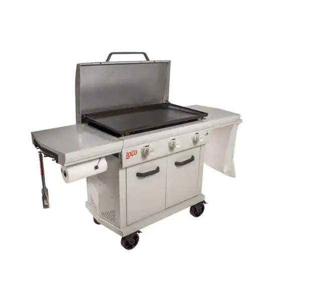 LOCO LCG3ST3C36 36 in. Cooking Space, Close Cart 3-Burner Propane Grill/Griddle