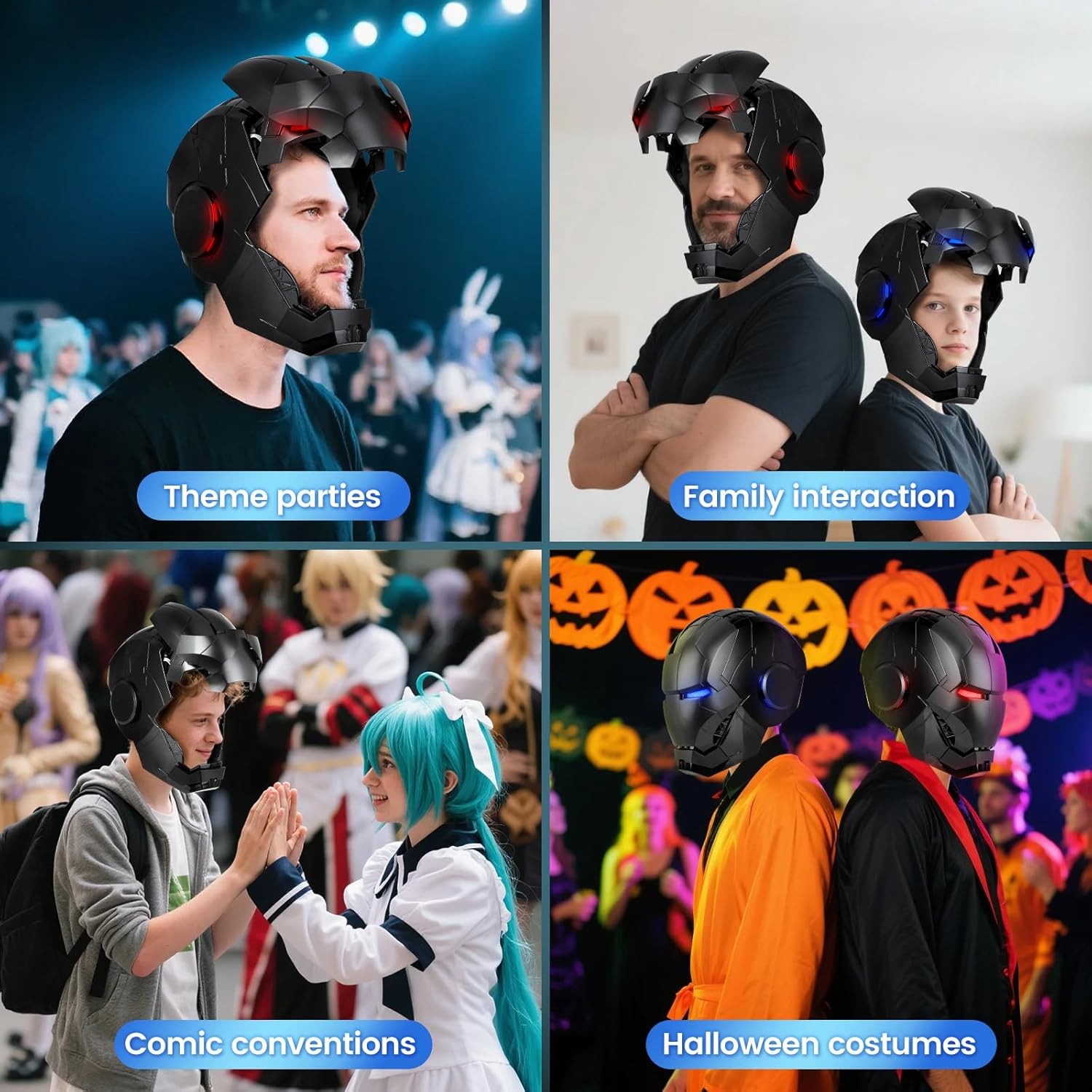 2025 Autoking Iron Man Black MK5 Helmet Electronic Wearable Voice-control Mask