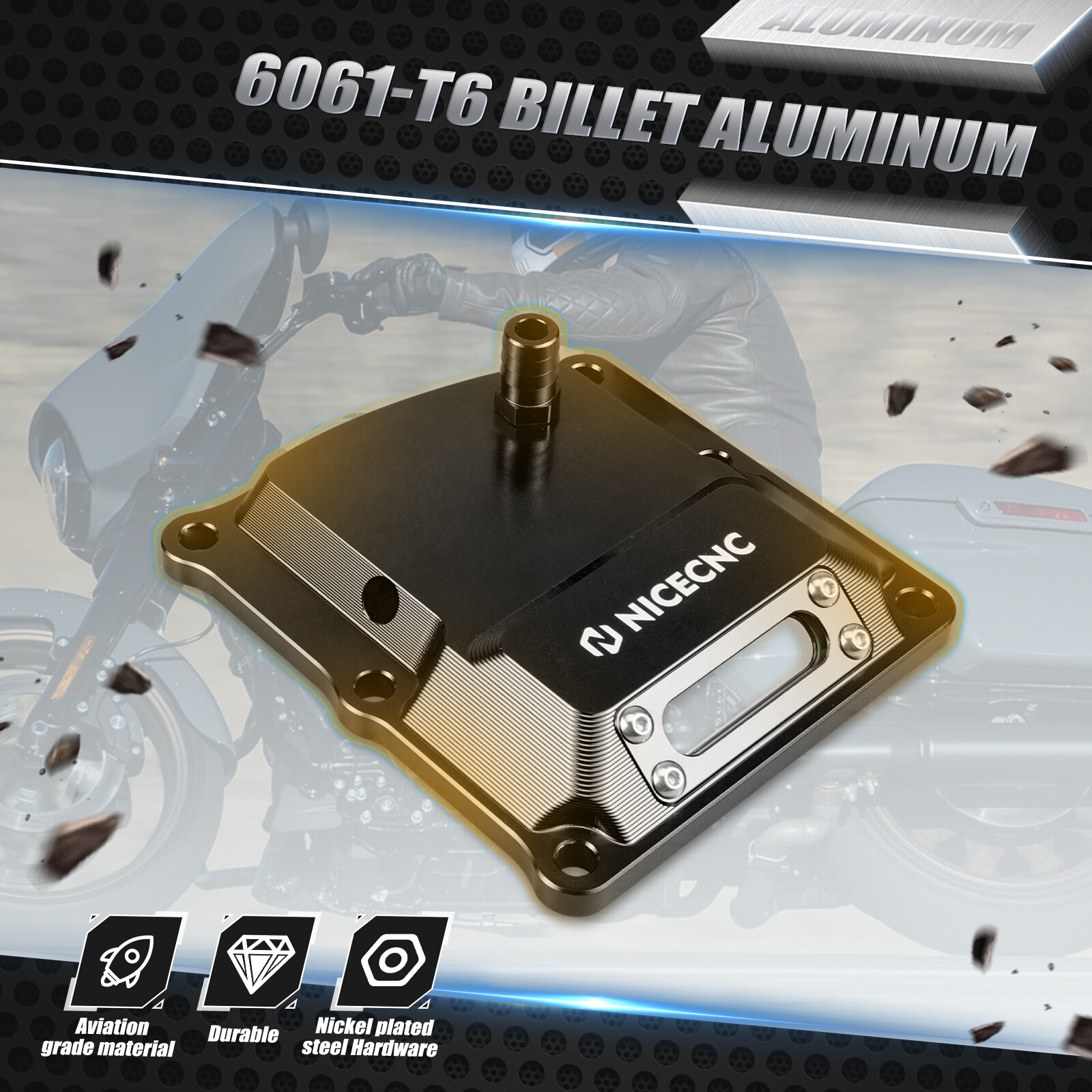 M8 Transmission Gearbox Vent Top Cover For Harley Road Glide FLTRX FLTRK FLTRXS