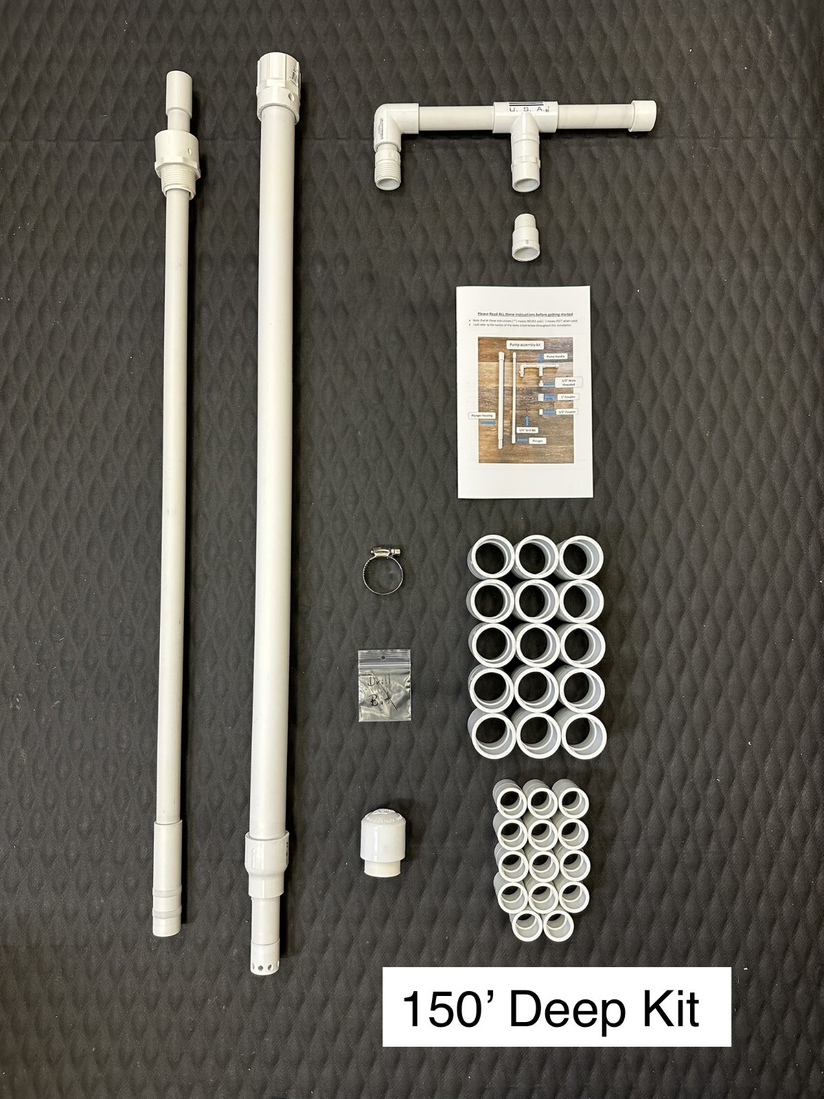 Deep Well Hand Operated Prepper Emergency Survival Manual 150’ Ft Kit