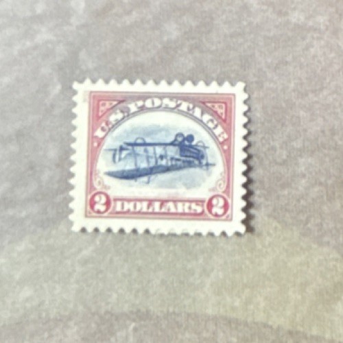 Inverted Jenny 2 Dollar US Air Mail Stamp Red Blue United States Aviation