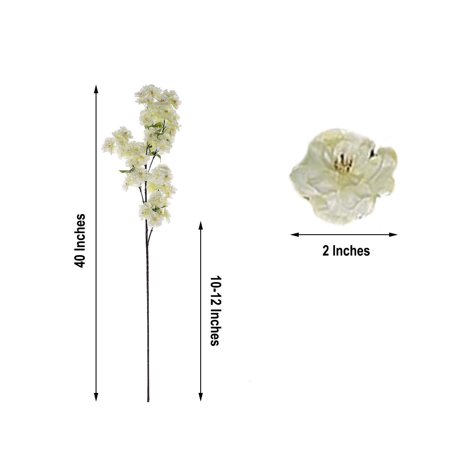 4 IVORY 40" tall Bushes with Silk Cherry Blossoms Flowers Party Wedding Bouquets