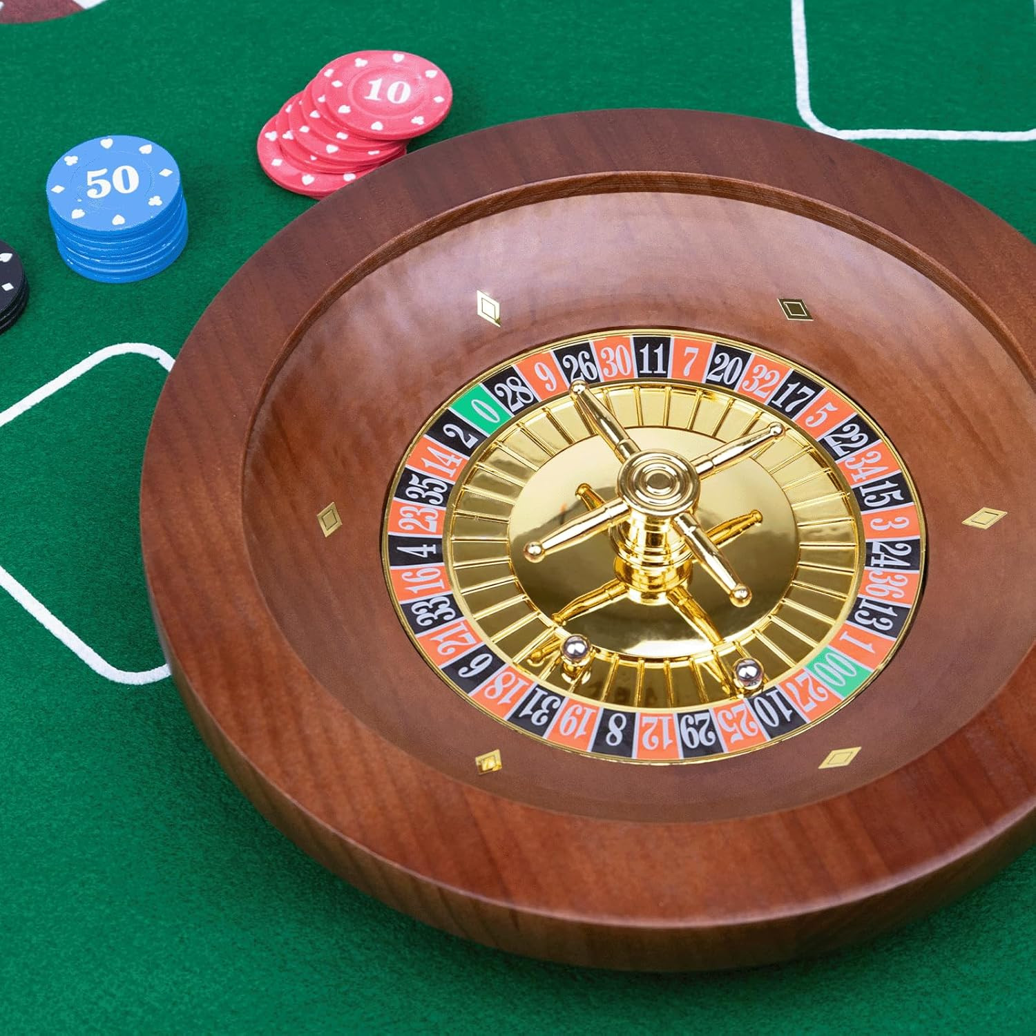 10 Inch Wooden Roulette Wheel,Professional Solid Wood Casino Roulette Wheels for
