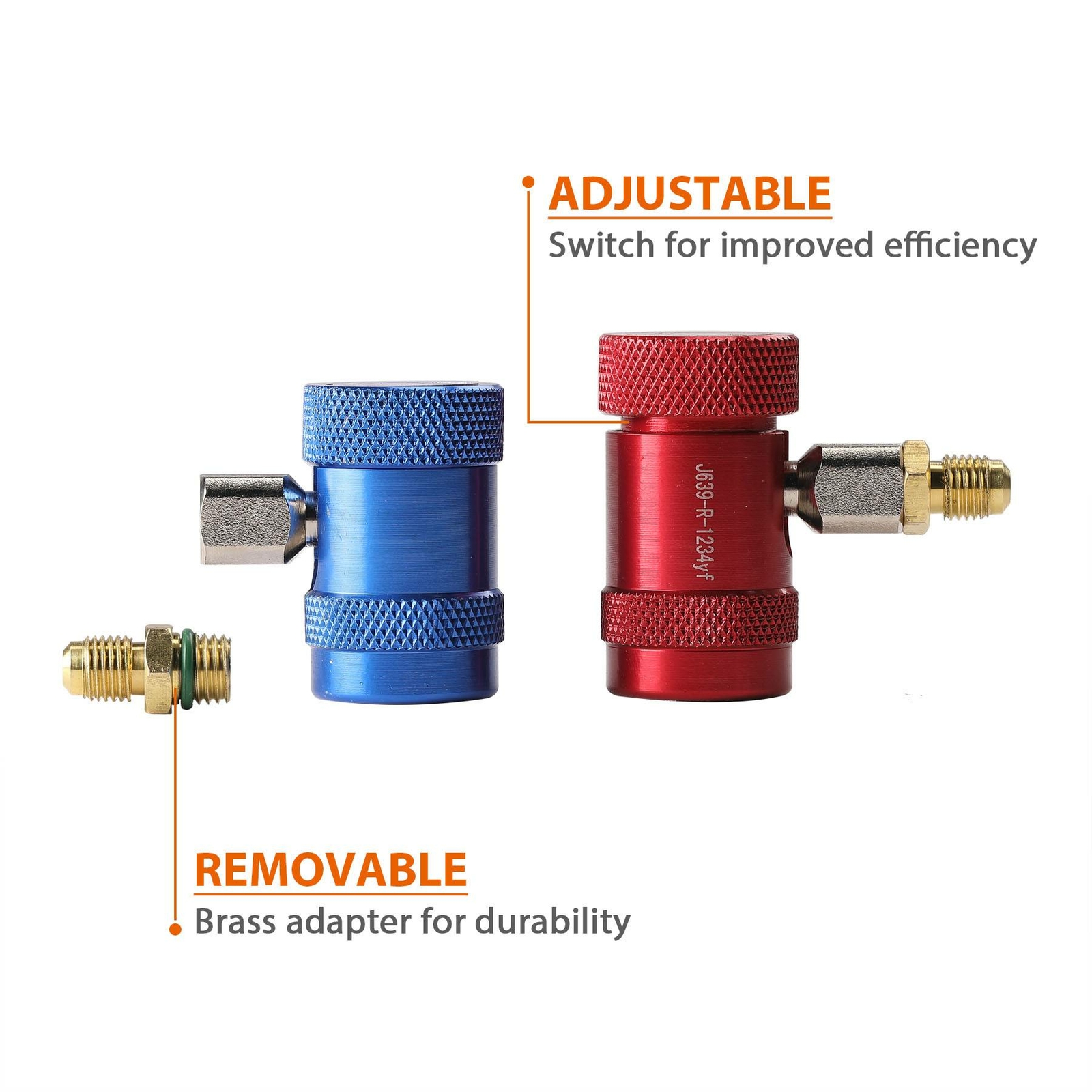 2Pc R1234yf Quick Connector Adapter Coupler Auto A/C Manifold Gauge Set Low/High