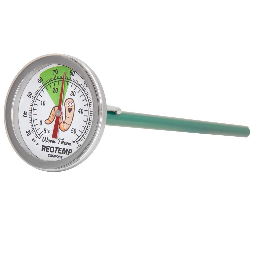 REOTEMP K83W Worm Therm Soil Thermometer with Worm Composting Digital Guide f...