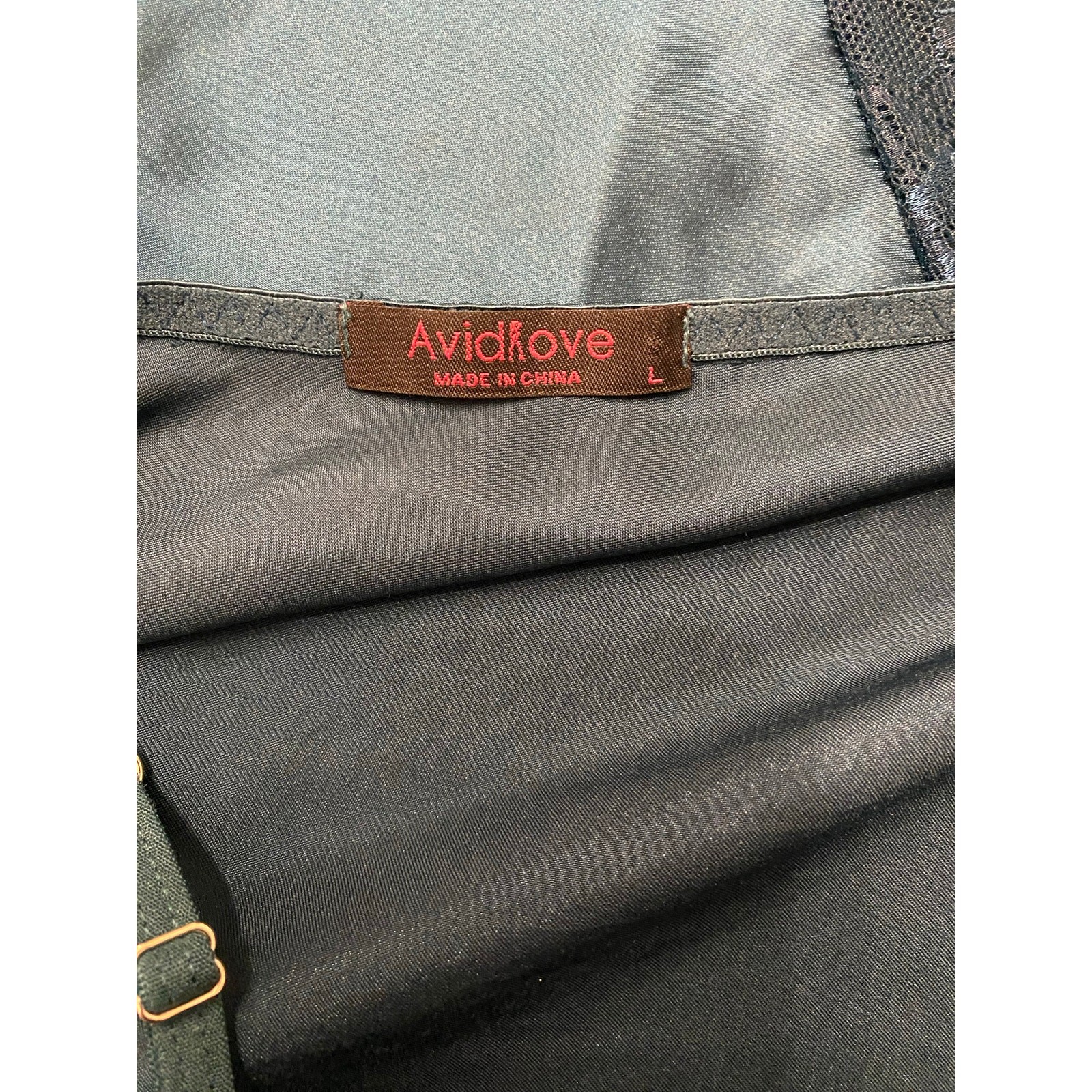 Avidlove Teal Lace Satin Slip Dress Nighty Lingerie Nightgown Large Valentine