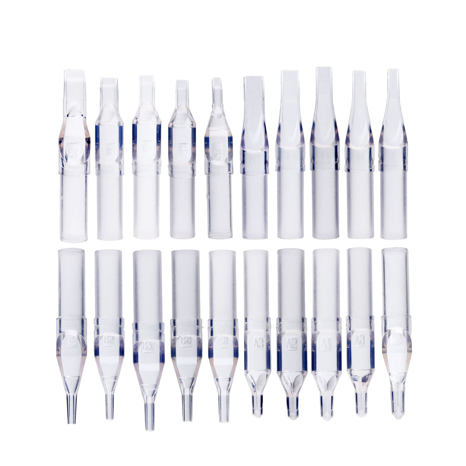 10x Tattoo Disposable Tips Single Use Tattoo Machine Nozzle Needle Tube 20 Type