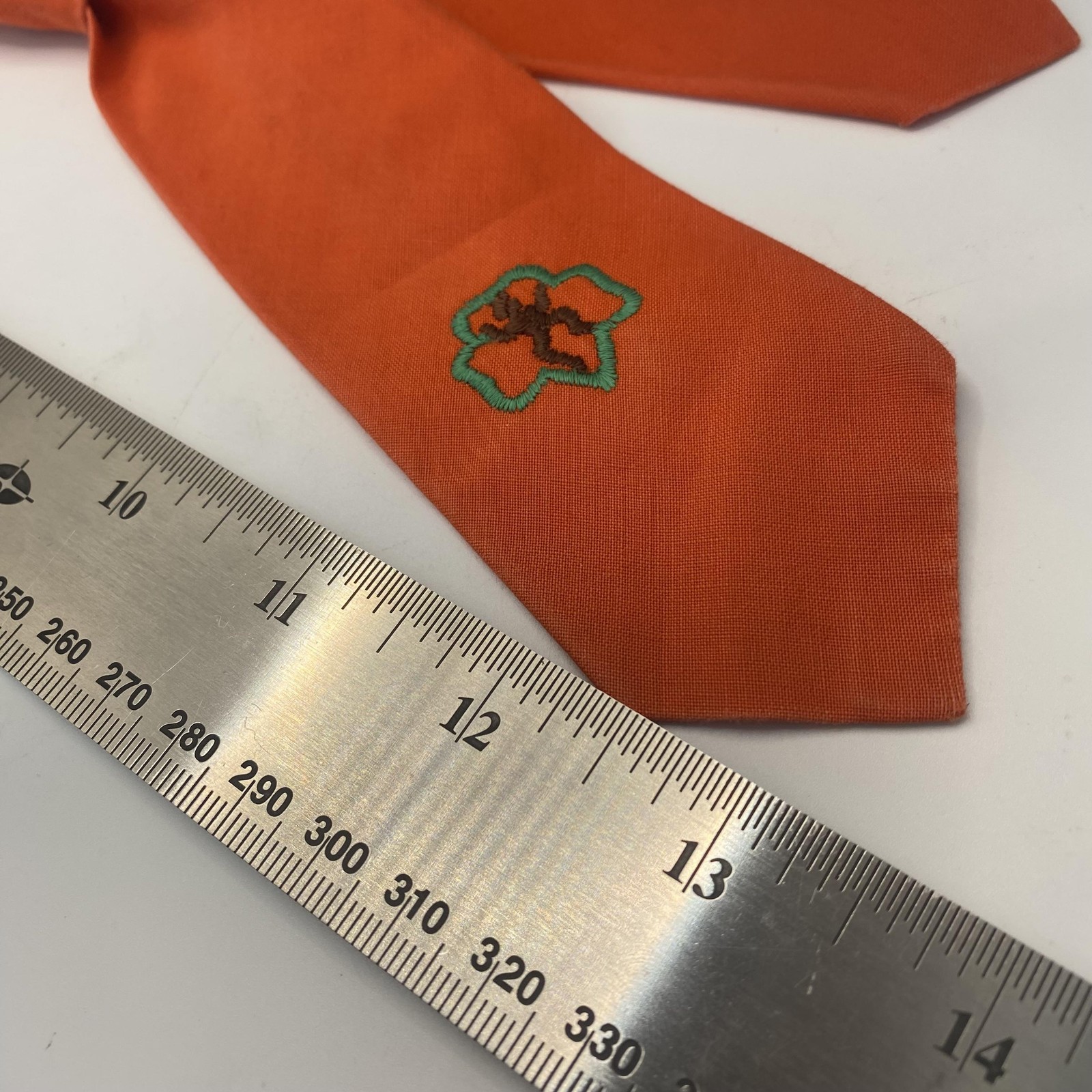 Vintage Girl Scouts Tie One Size Orange Pretied Uniform Brownie Necktie