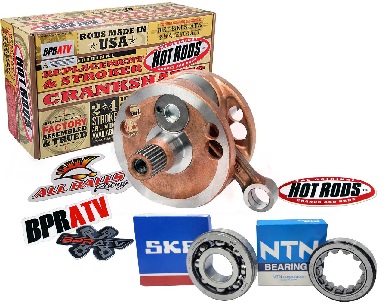 New Hot Rods Crankshaft Rebuild Kit TRX450R TRX450ER '06-14 SKF Bearings Gaskets