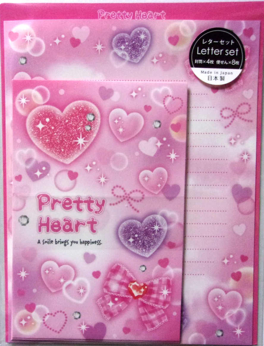 GAIA Pretty Heart Letter Envelope Set Made in Japan