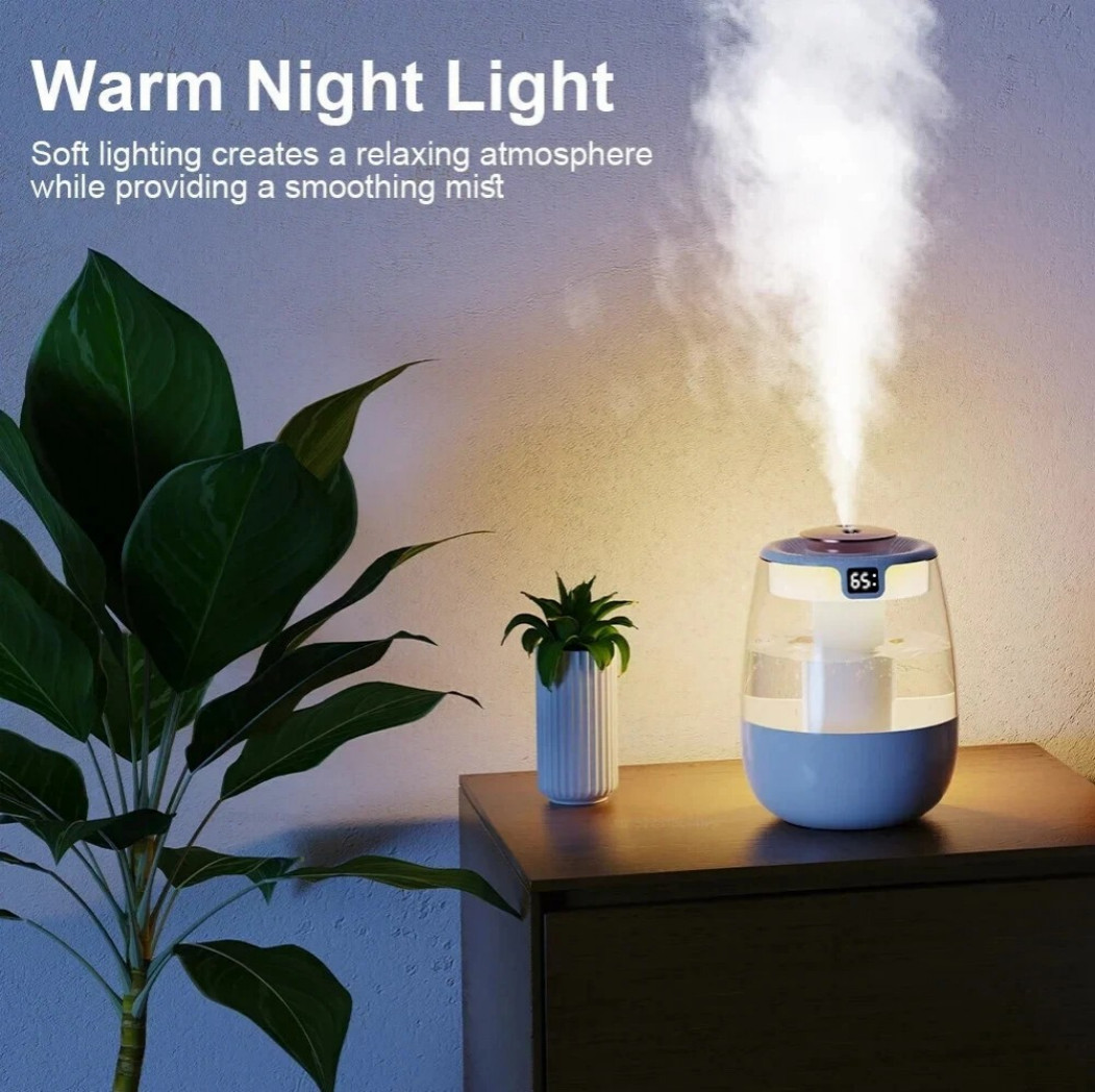 1.35L Humidifiers Ultrasonic Warm&Cool Mist LED Humidifier Top Fill For Bedroom