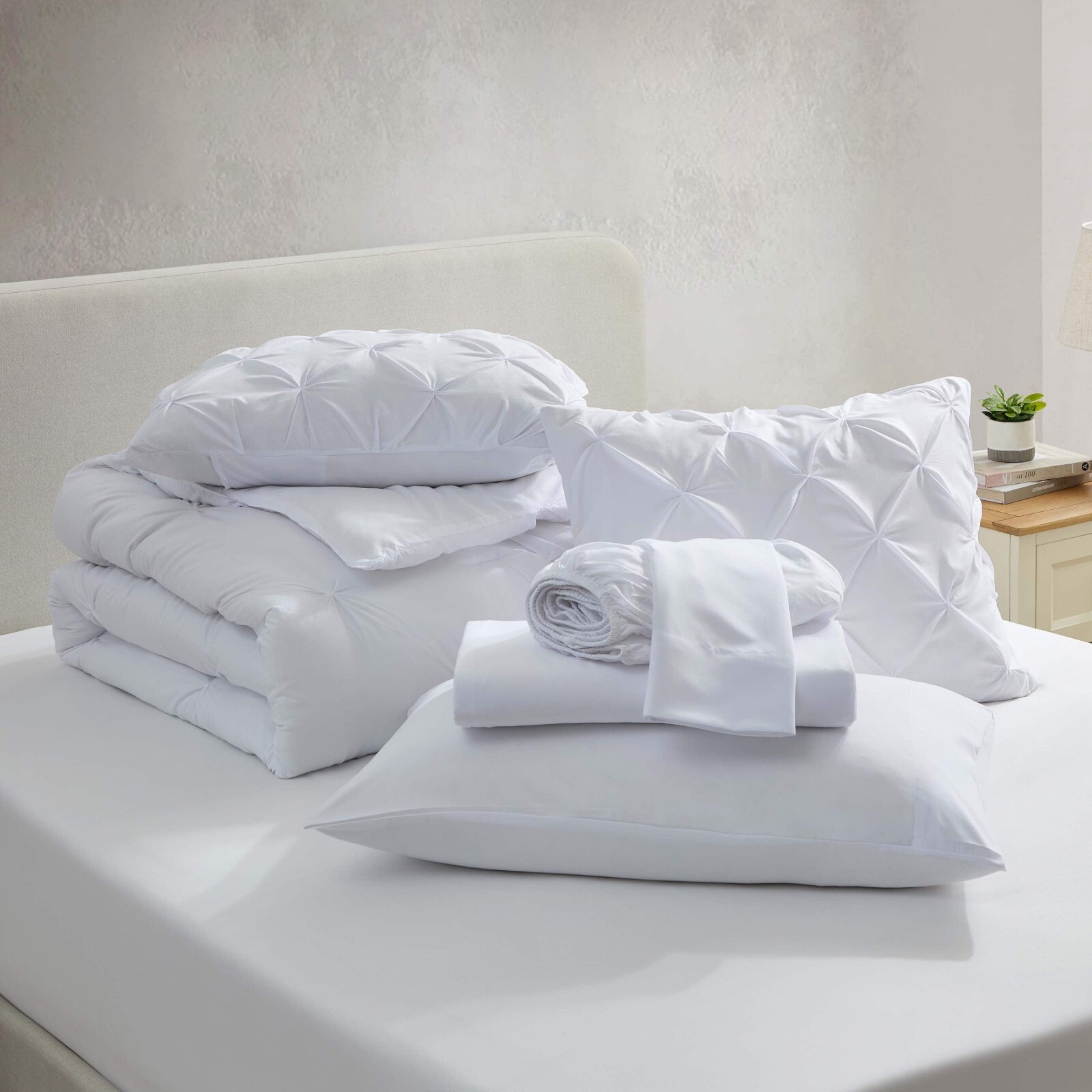 7 Piece Pinch Pleat High-Quality Super Soft & Breathable Microfiber Bed in a Bag