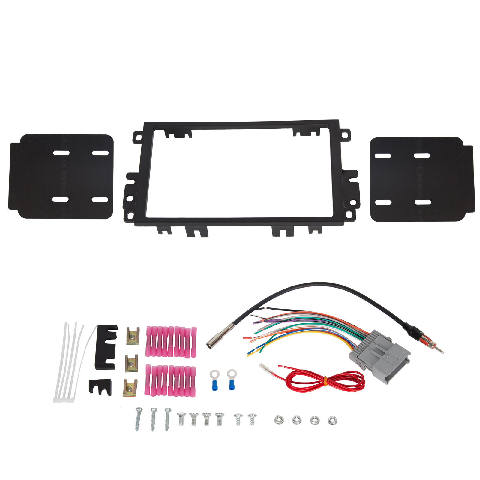 Double Din Stereo Radio Install Dash Kit w Antenna Adapter Wire Harness For GMC