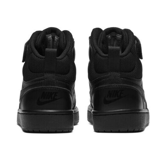 Big Kid's Nike Court Borough Mid 2 (GS) Black/Black-Black CD7782 001