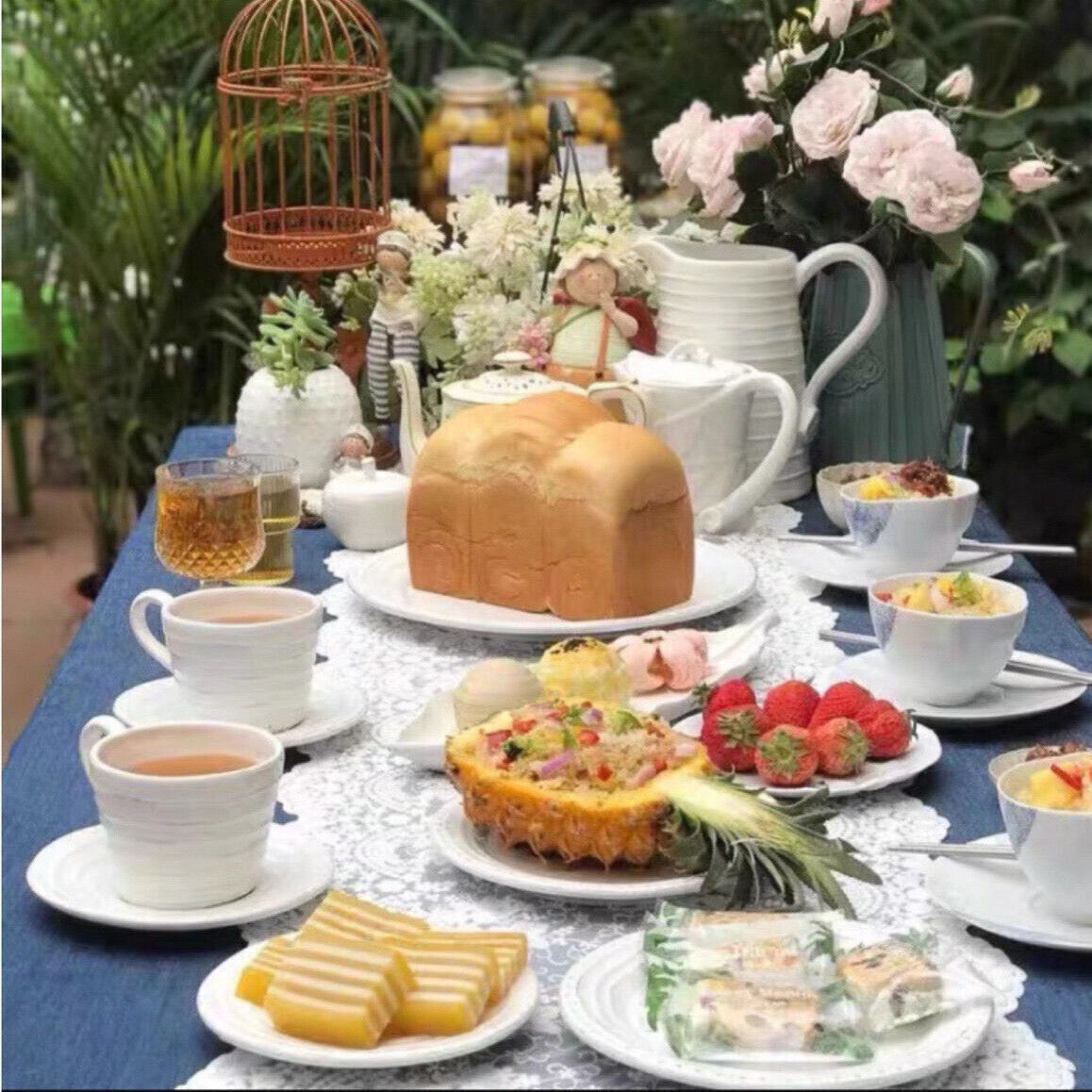 White Vintage Embroidered Lace Table Runner Dresser Scarf Doily Wedding Party