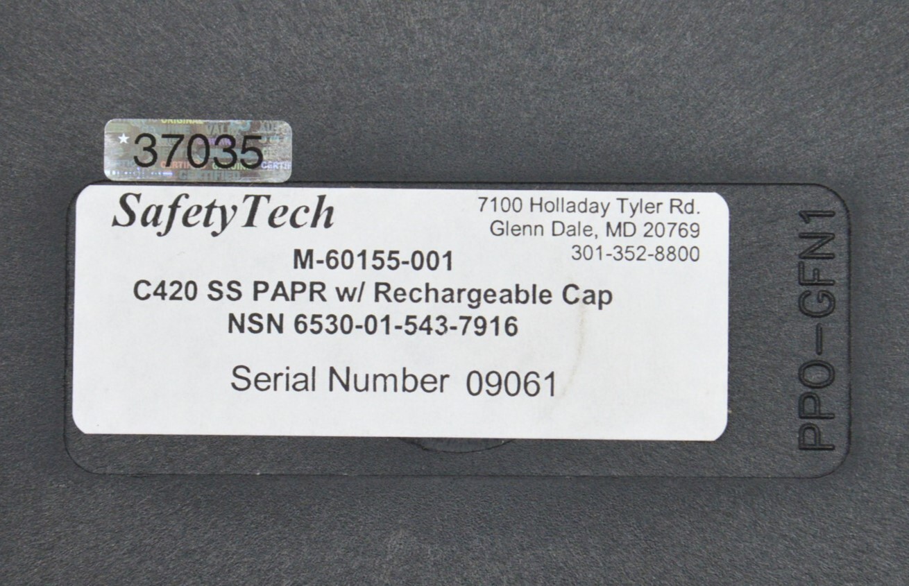 Safety Tech M-60155 C420 Single Speed PAPR Blower Toggle Switch W/ Battery C420