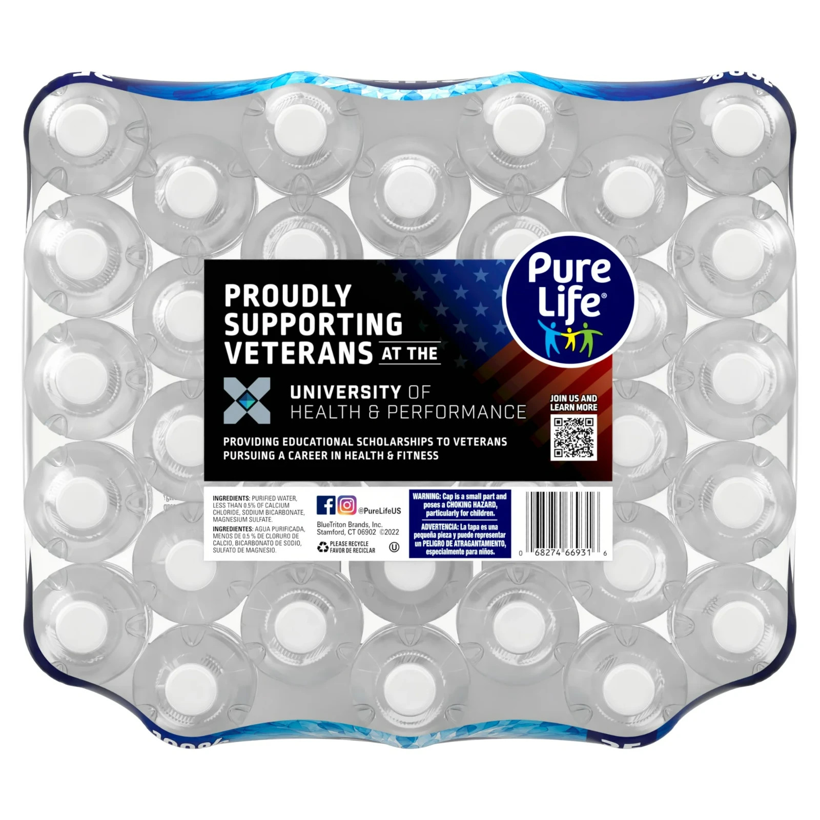 Pure Life Purified Water, 16.9 Fl Oz / 500 mL, Plastic Bottled Water (35 Pack)